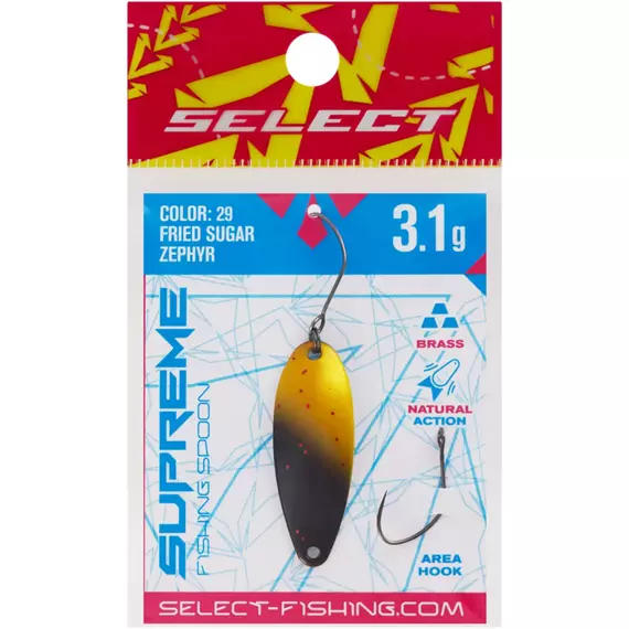 Блешня Select Supreme 3.1g 34mm #29 Fried Sugar Zephyr, Вага блешні: 3.1, Колір блешні: #29 Fried Sugar Zephyr, фото , изображение 2